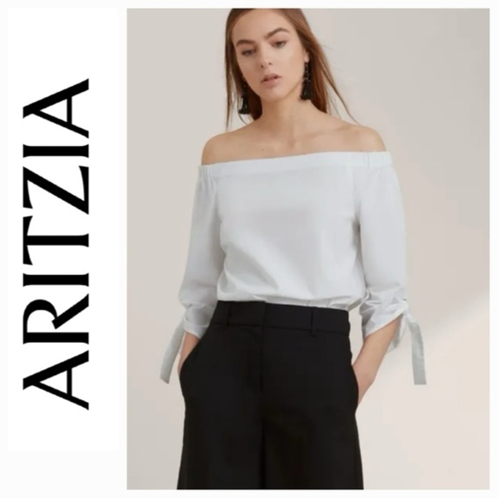 Aritzia Babaton Malik Blouse Top Grey Off The Shoulder Size Small Women’s - Picture 1 of 14